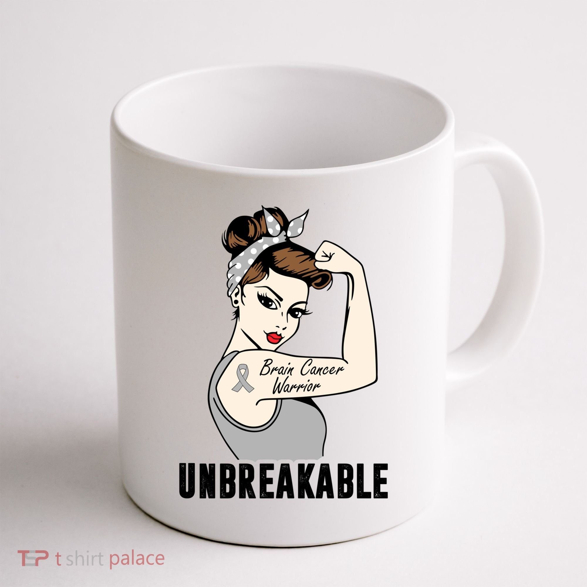 Brain Cancer Warrior Unbreakable Tee Brain Cancer Awareness Gift Coffee Mug