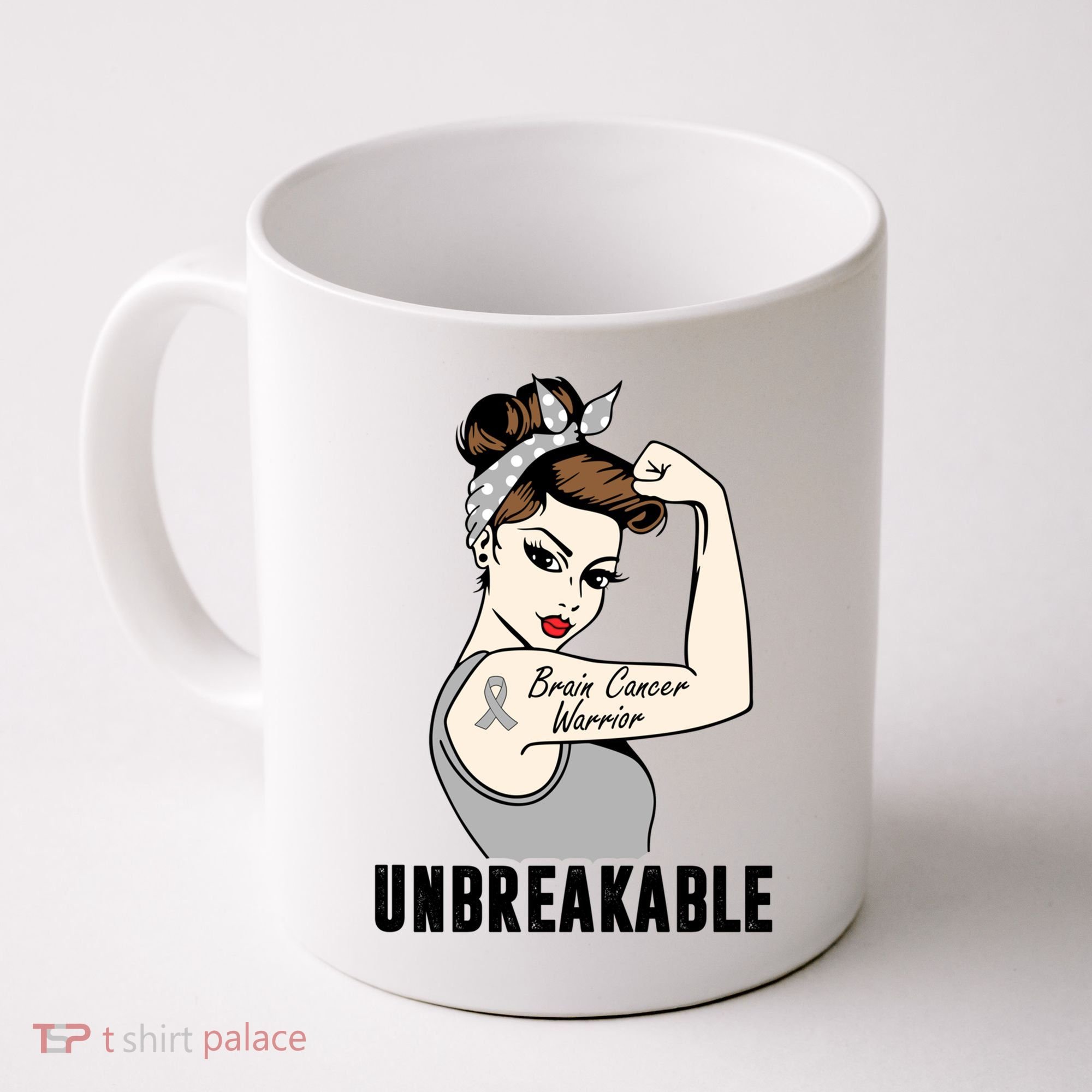 Brain Cancer Warrior Unbreakable Tee Brain Cancer Awareness Gift Coffee Mug