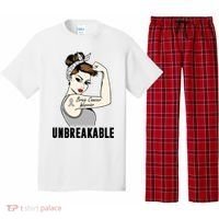 Brain Cancer Warrior Unbreakable Tee Brain Cancer Awareness Gift Pajama Set thumb 0