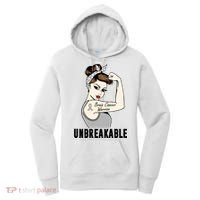 Brain Cancer Warrior Unbreakable Tee Brain Cancer Awareness Gift Women's Hoodie thumb 0