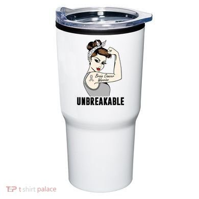 Brain Cancer Warrior Unbreakable Tee Brain Cancer Awareness Gift Tumbler