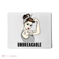 Brain Cancer Warrior Unbreakable Tee Brain Cancer Awareness Gift Mousepad thumb 0