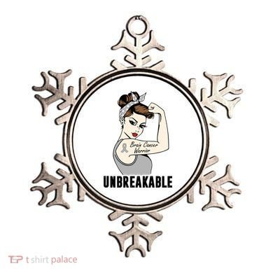Brain Cancer Warrior Unbreakable Tee Brain Cancer Awareness Gift Ornament