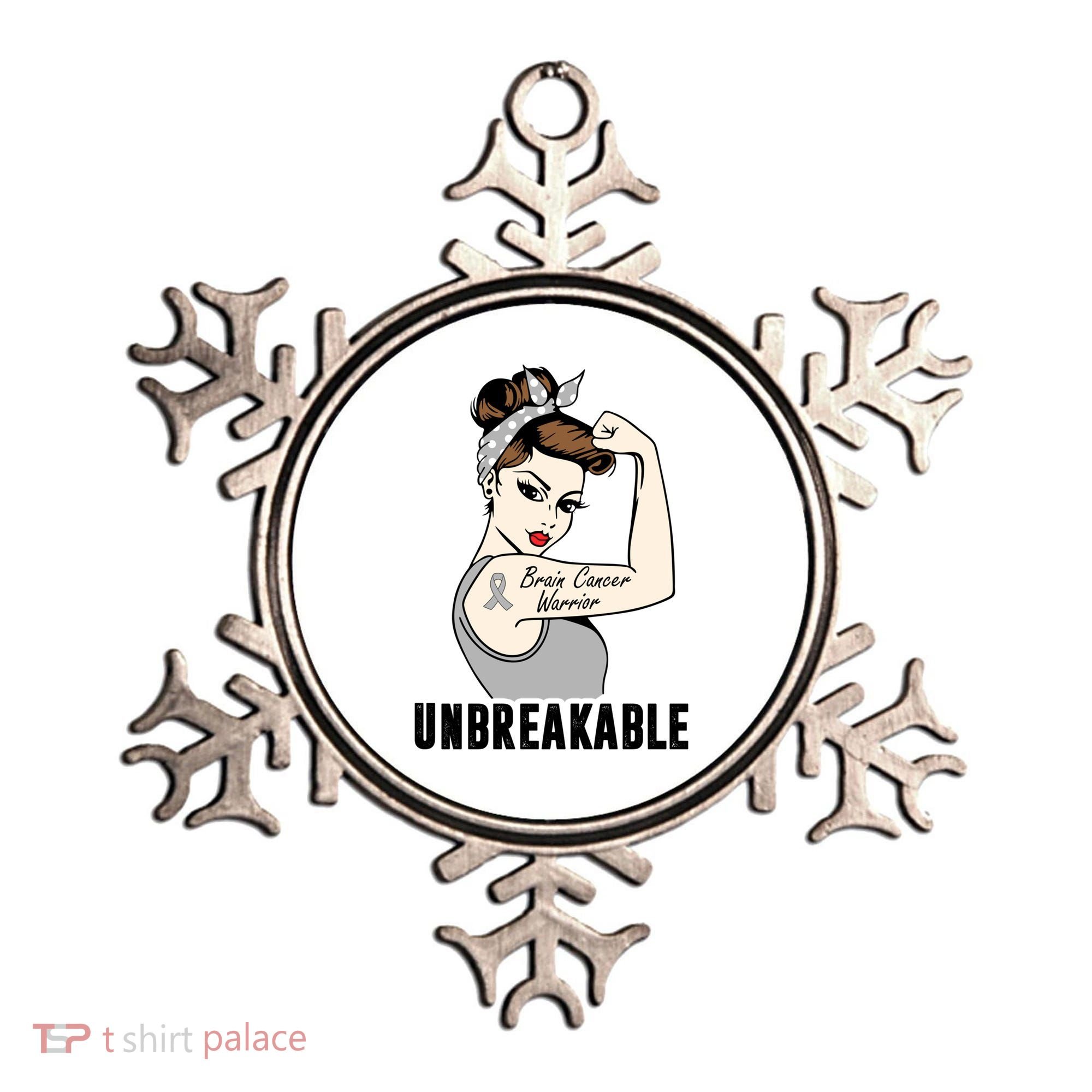 Brain Cancer Warrior Unbreakable Tee Brain Cancer Awareness Gift Ornament