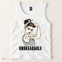 Brain Cancer Warrior Unbreakable Tee Brain Cancer Awareness Gift Tank Top thumb 2