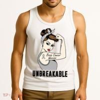 Brain Cancer Warrior Unbreakable Tee Brain Cancer Awareness Gift Tank Top thumb 3