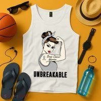 Brain Cancer Warrior Unbreakable Tee Brain Cancer Awareness Gift Tank Top thumb 4