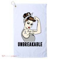 Brain Cancer Warrior Unbreakable Tee Brain Cancer Awareness Gift Golf Towel thumb 0