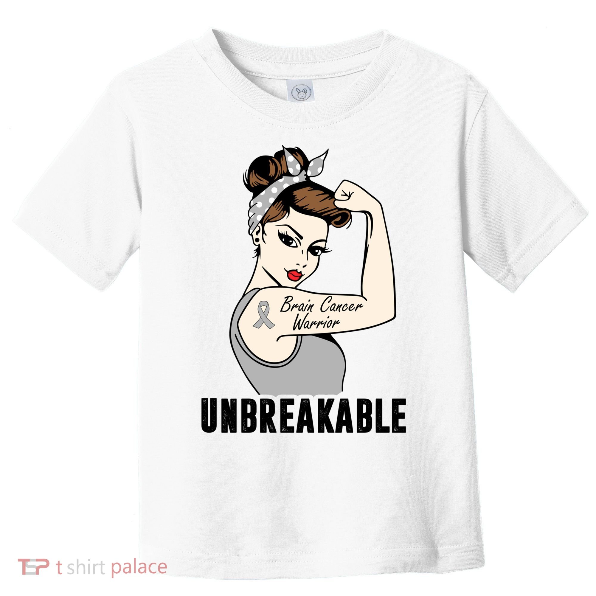 Brain Cancer Warrior Unbreakable Tee Brain Cancer Awareness Gift Toddler T-Shirt