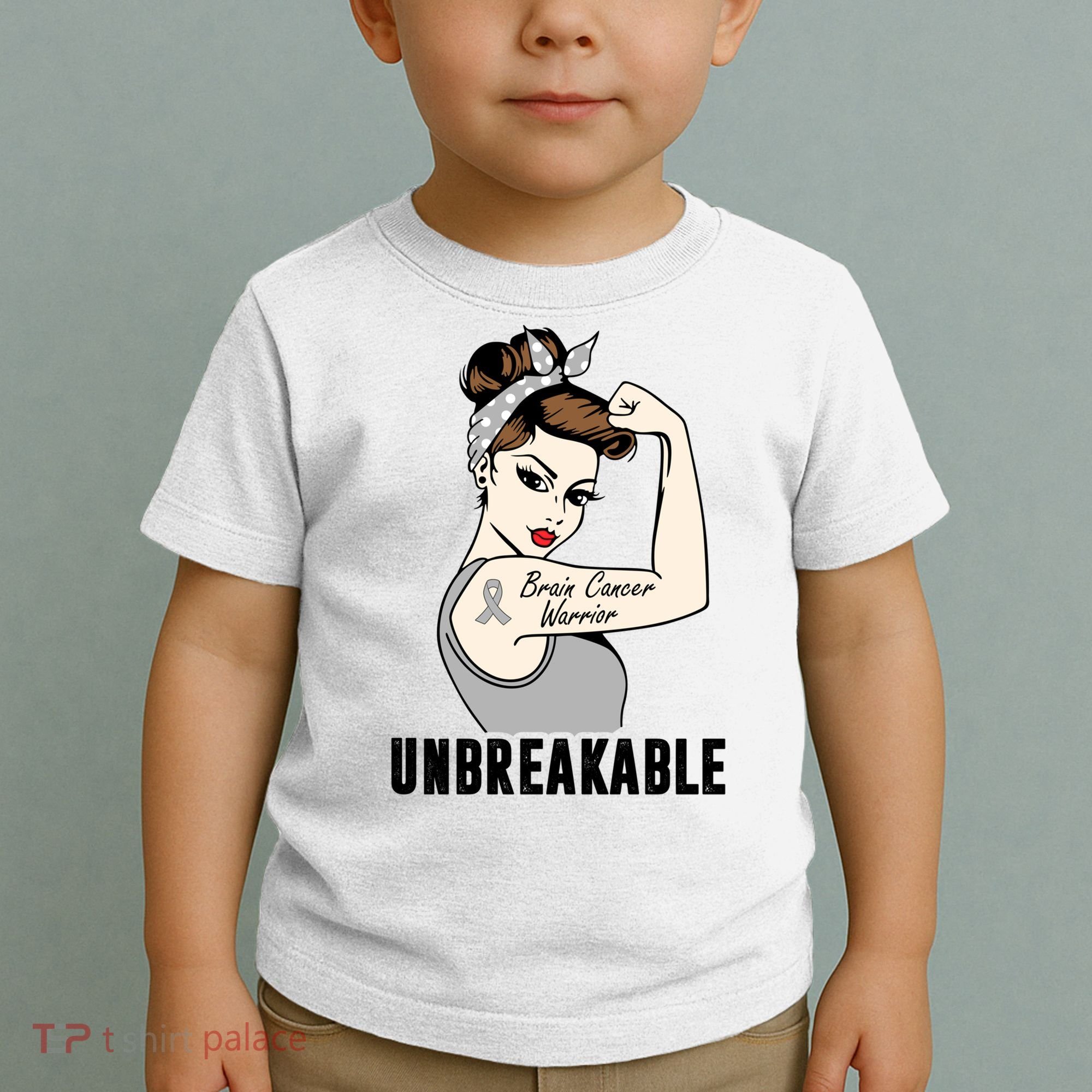 Brain Cancer Warrior Unbreakable Tee Brain Cancer Awareness Gift Toddler T-Shirt