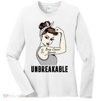 Brain Cancer Warrior Unbreakable Tee Brain Cancer Awareness Gift Women's Long Sleeve Shirt thumb 0