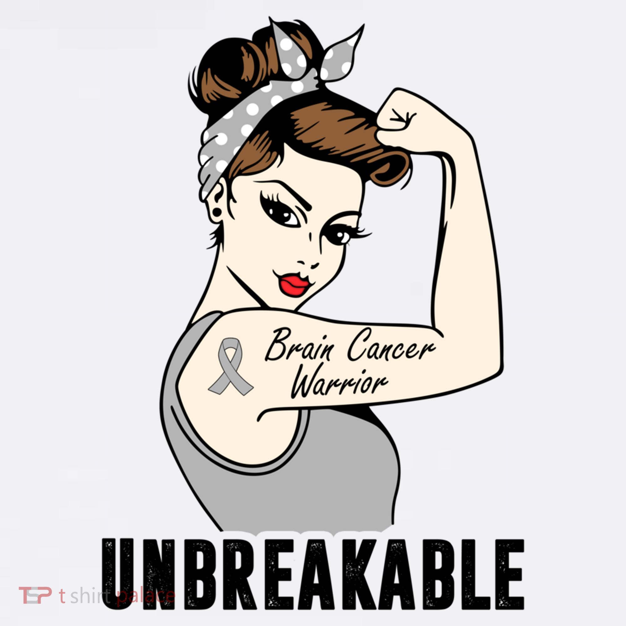 Brain Cancer Warrior Unbreakable Tee Brain Cancer Awareness Gift Women's T-Shirt