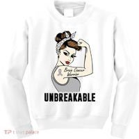 Brain Cancer Warrior Unbreakable Tee Brain Cancer Awareness Gift Kids Sweatshirt thumb 0