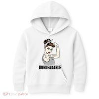 Brain Cancer Warrior Unbreakable Tee Brain Cancer Awareness Gift Kids Hoodie thumb 0