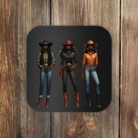 Black Cowgirl Western Rodeo Melanin Black History Texas Coaster thumb 0
