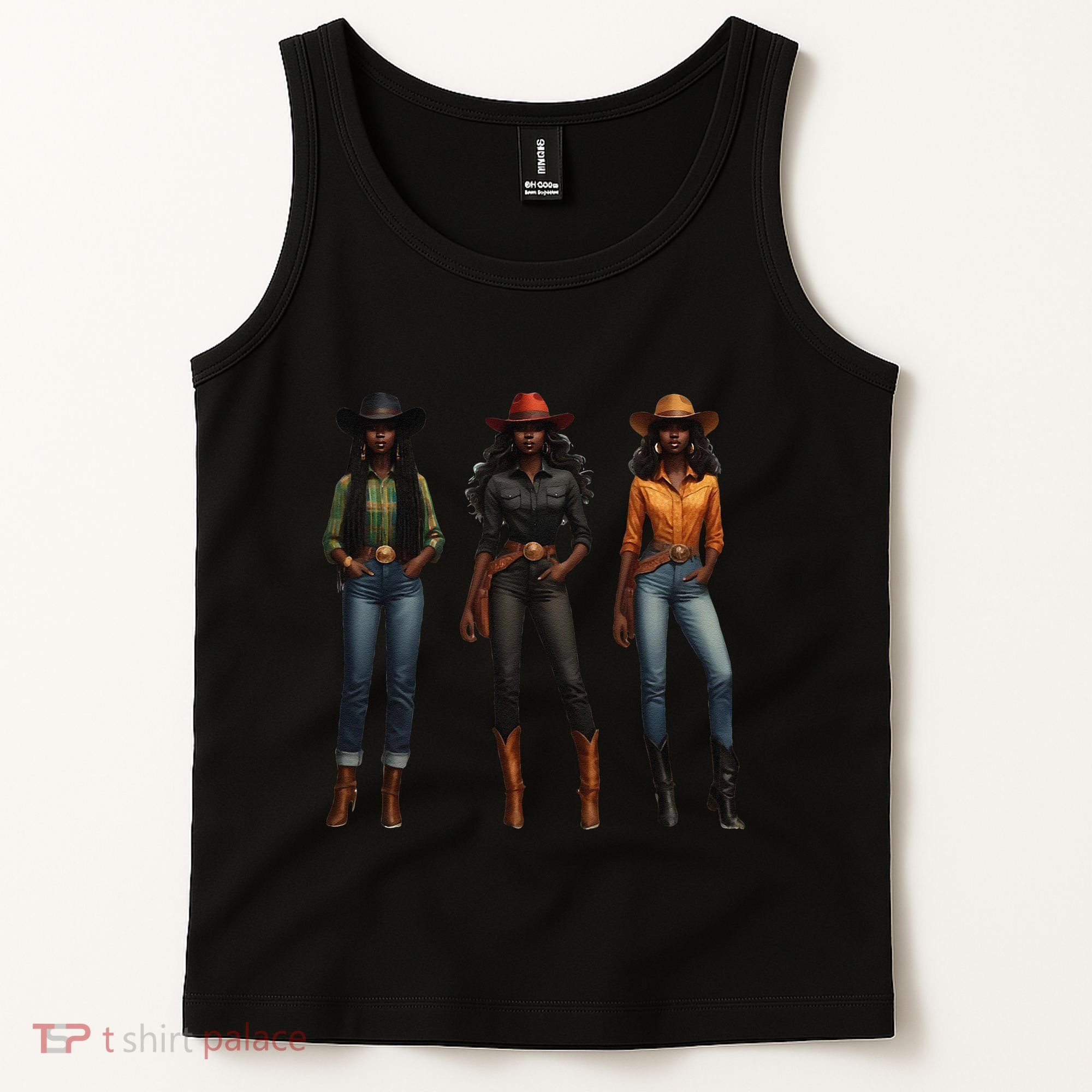 Black Cowgirl Western Rodeo Melanin Black History Texas Tank Top