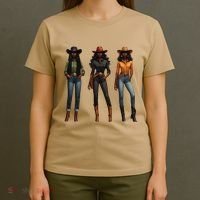 Black Cowgirl Western Rodeo Melanin Black History Texas T-Shirt thumb 4