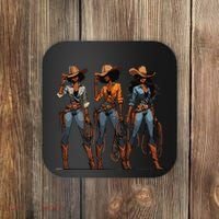 Black Cowgirl Western Rodeo Melanin Black History Texas Coaster thumb 0
