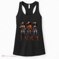 Black Cowgirl Western Rodeo Melanin Black History Texas Women's Tank Top thumb 0