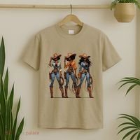 Black Cowgirl Western Rodeo Melanin Black History Texas T-Shirt thumb 2