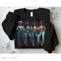 Black Cowgirl Western Rodeo Melanin Qween Black Girl Sweatshirt thumb 2