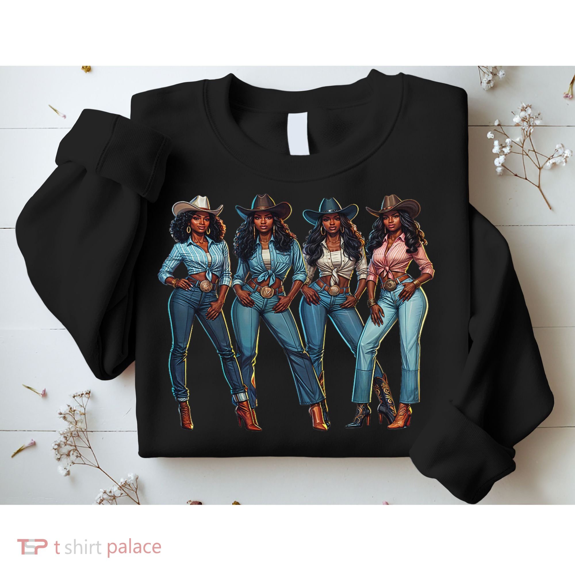 Black Cowgirl Western Rodeo Melanin Qween Black Girl Sweatshirt