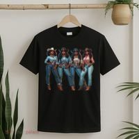 Black Cowgirl Western Rodeo Melanin Qween Black Girl T-Shirt thumb 2