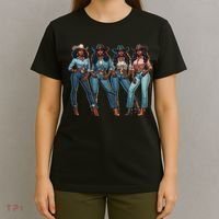 Black Cowgirl Western Rodeo Melanin Qween Black Girl T-Shirt thumb 4