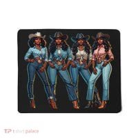 Black Cowgirl Western Rodeo Melanin Qween Black Girl Mousepad thumb 0