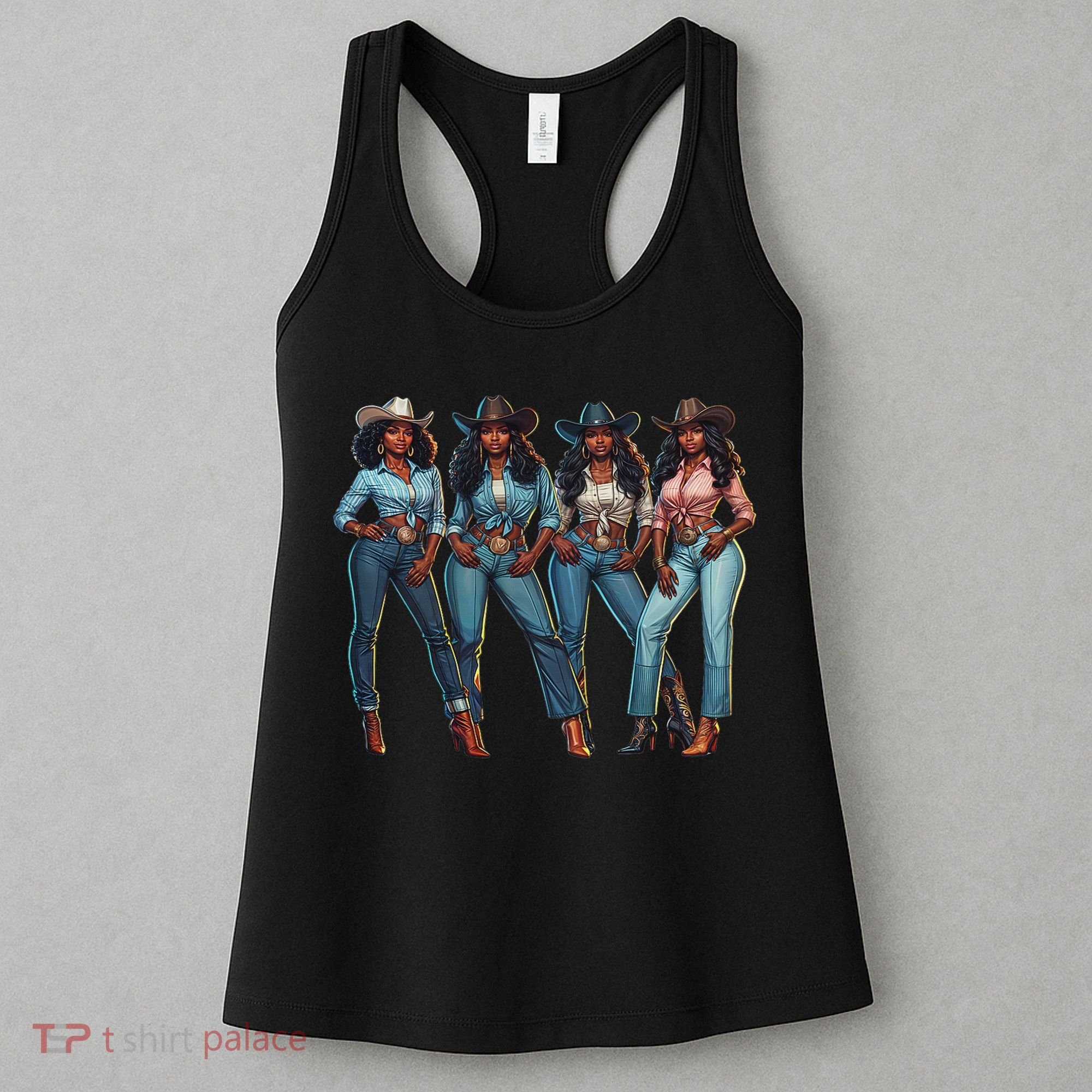 Black Cowgirl Western Rodeo Melanin Qween Black Girl Women's Tank Top