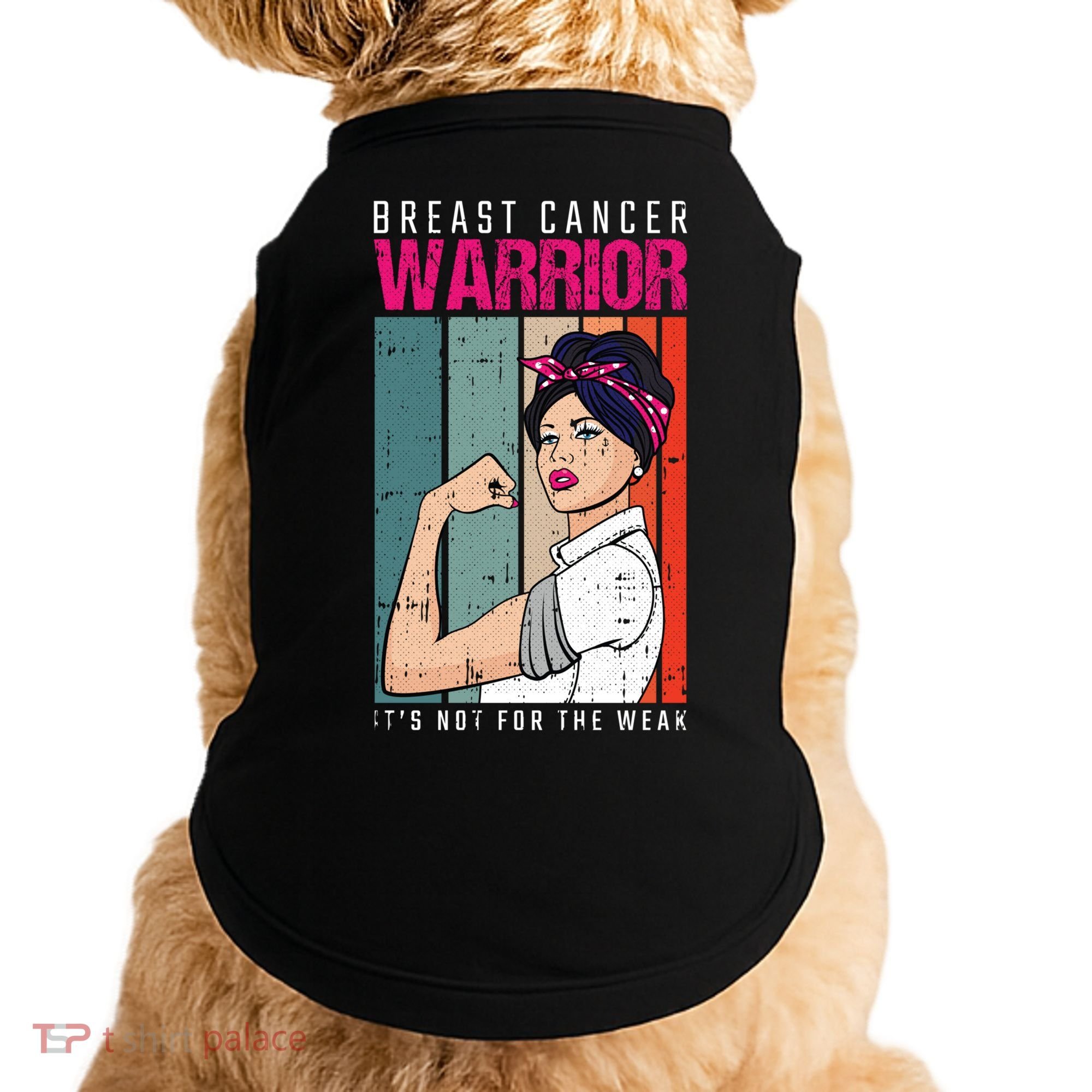 Breast Cancer Warrior Retro Unbreakable Survivor Fighter Gift Doggie Tank