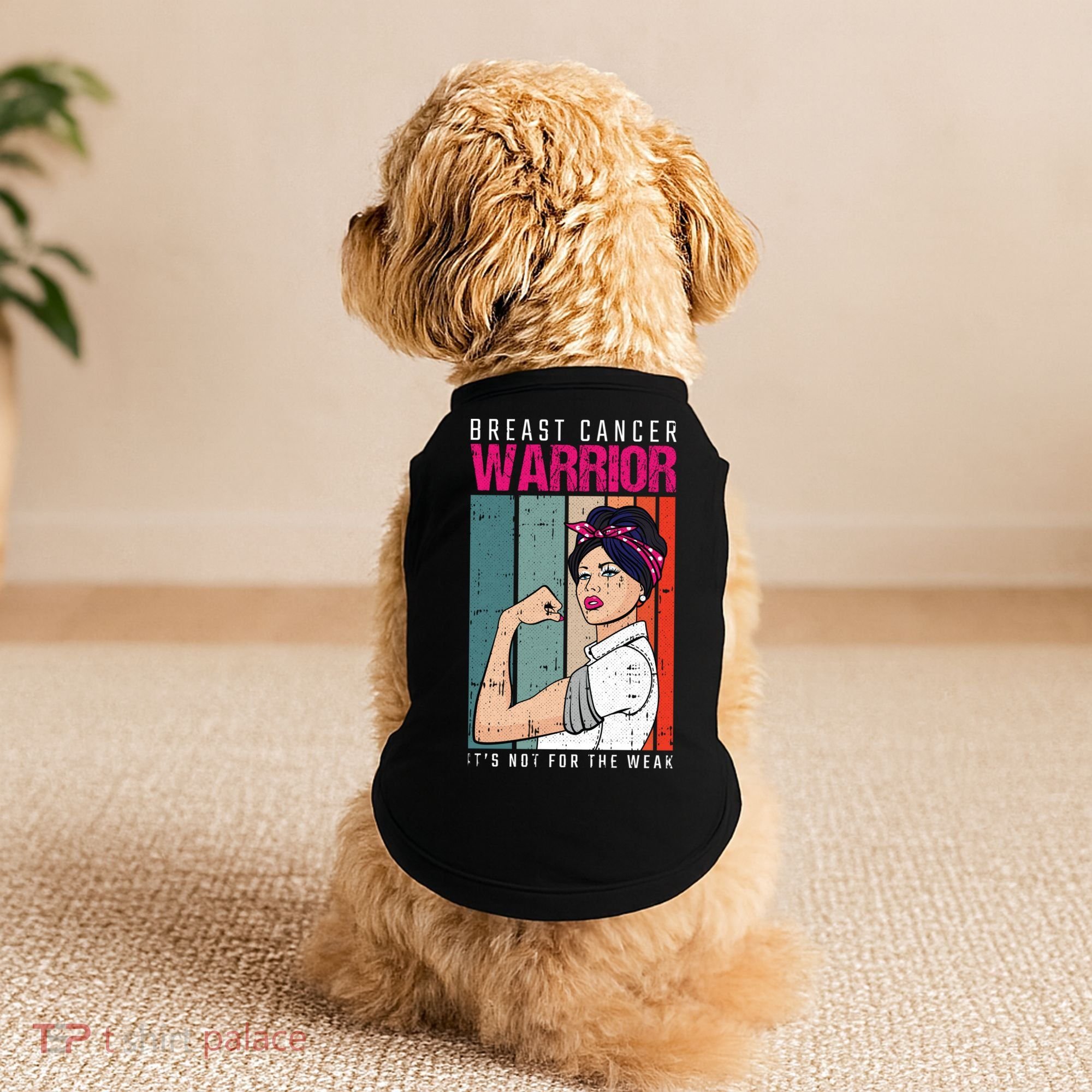 Breast Cancer Warrior Retro Unbreakable Survivor Fighter Gift Doggie Tank