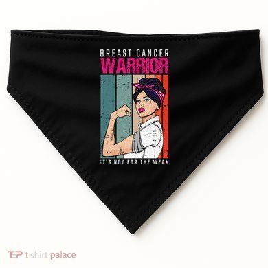 Breast Cancer Warrior Retro Unbreakable Survivor Fighter Gift USA-Made Doggie Bandana