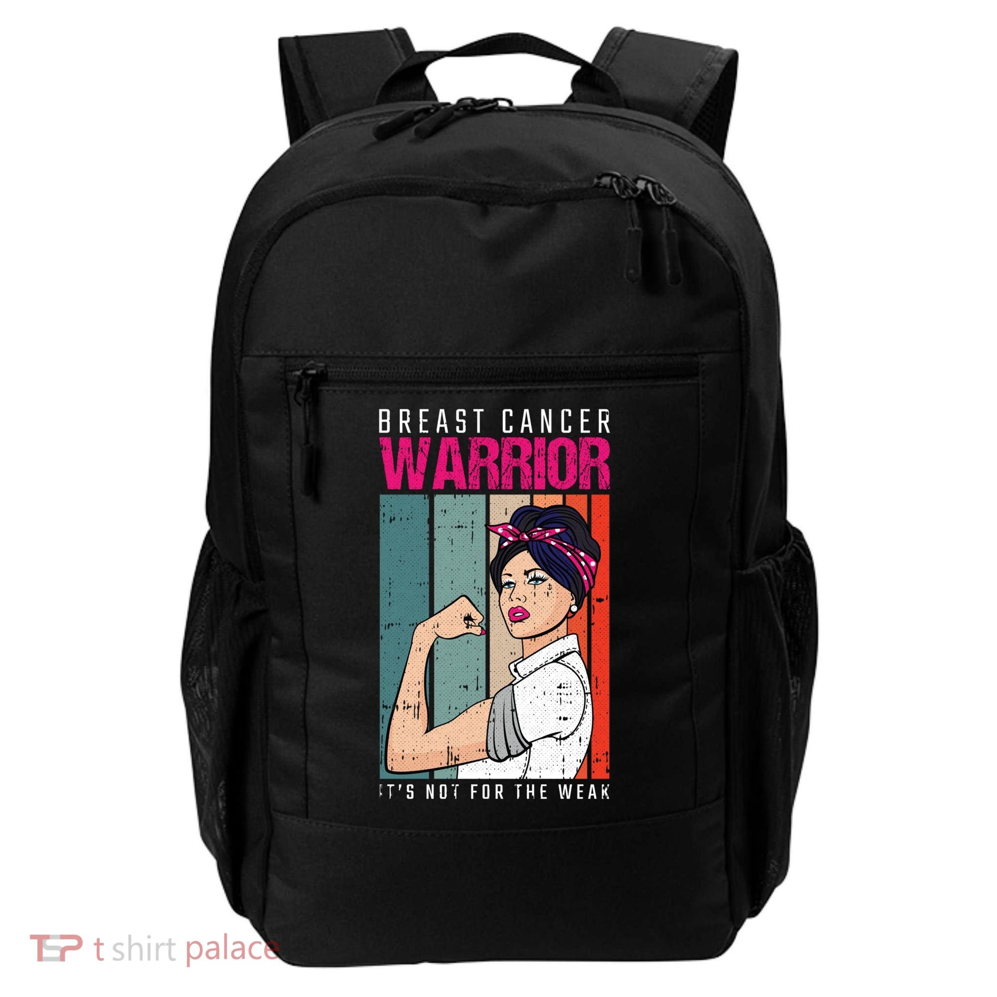 Breast Cancer Warrior Retro Unbreakable Survivor Fighter Gift Backpack