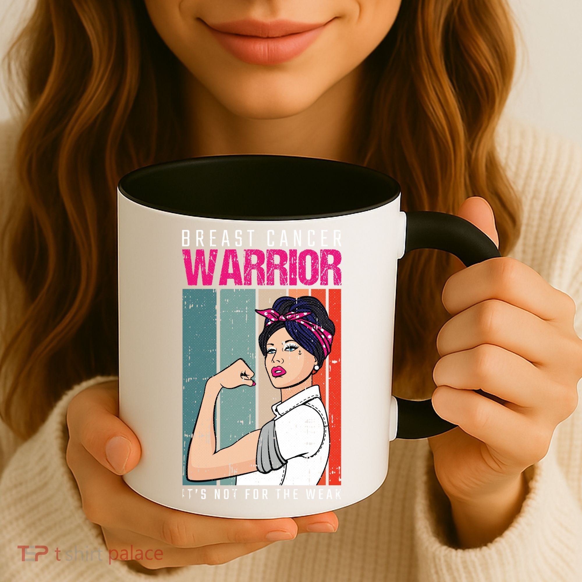 Breast Cancer Warrior Retro Unbreakable Survivor Fighter Gift Coffee Mug
