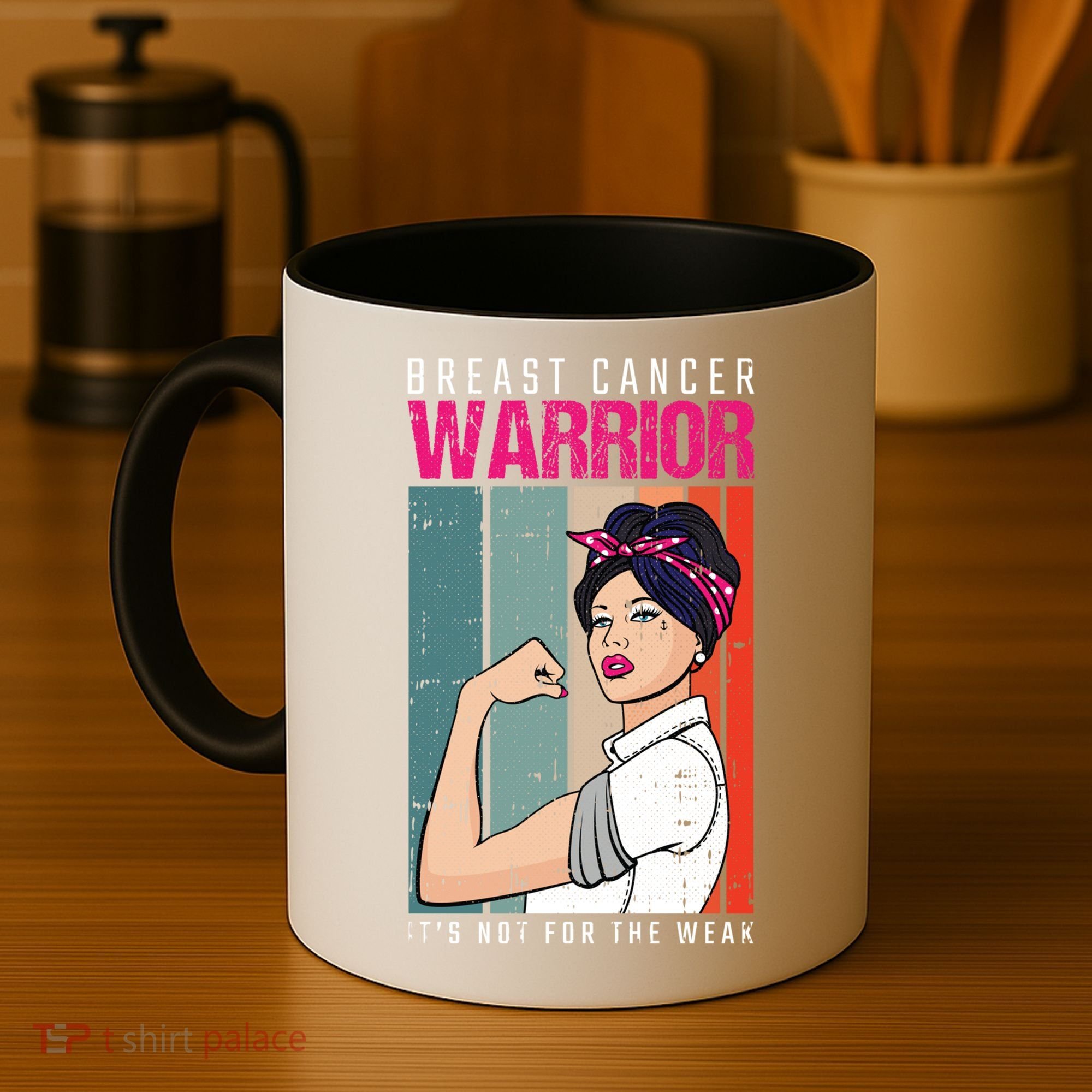Breast Cancer Warrior Retro Unbreakable Survivor Fighter Gift Coffee Mug