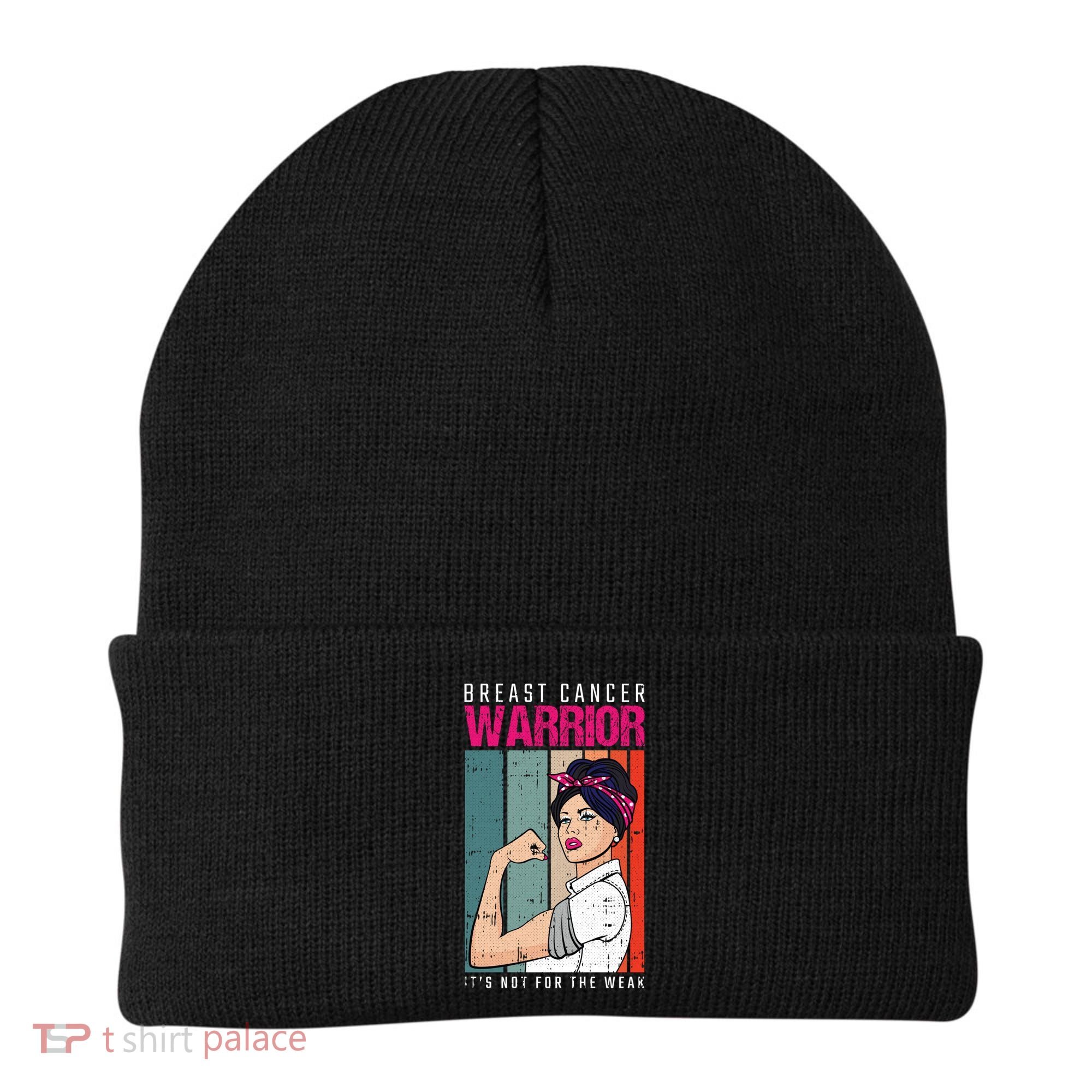 Breast Cancer Warrior Retro Unbreakable Survivor Fighter Gift Beanie