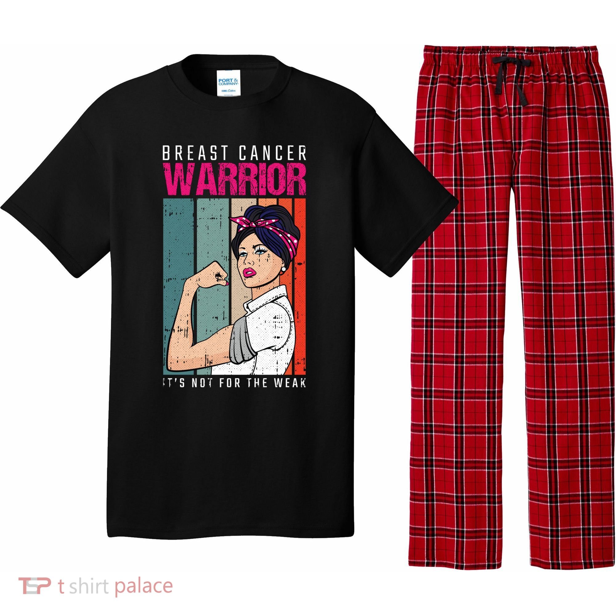 Breast Cancer Warrior Retro Unbreakable Survivor Fighter Gift Pajama Set