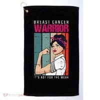 Breast Cancer Warrior Retro Unbreakable Survivor Fighter Gift Golf Towel thumb 0