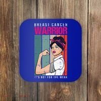 Breast Cancer Warrior Retro Unbreakable Survivor Fighter Gift Coaster thumb 0