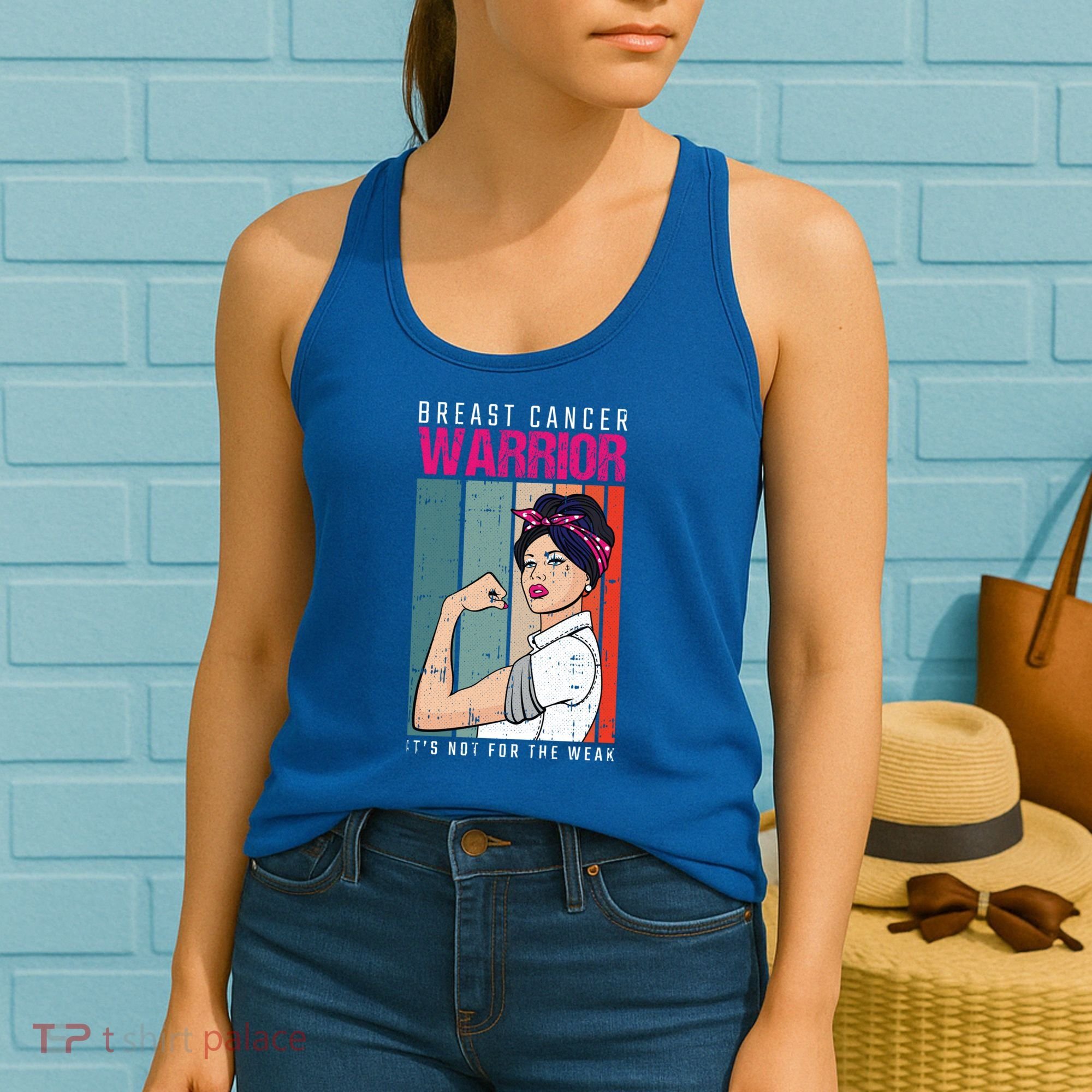 Breast Cancer Warrior Retro Unbreakable Survivor Fighter Gift Women's Tank Top