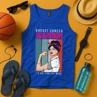 Breast Cancer Warrior Retro Unbreakable Survivor Fighter Gift Tank Top thumb 4