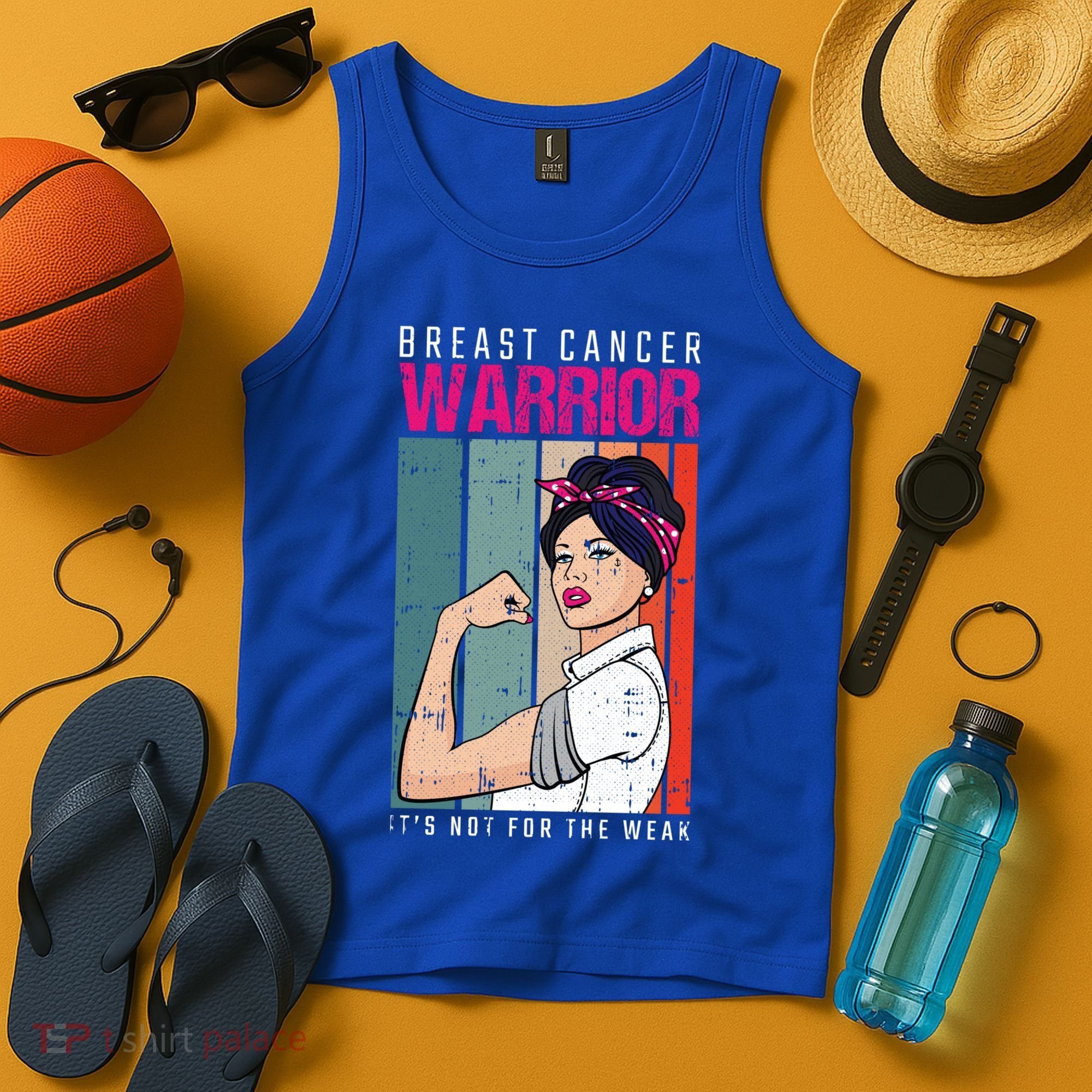 Breast Cancer Warrior Retro Unbreakable Survivor Fighter Gift Tank Top