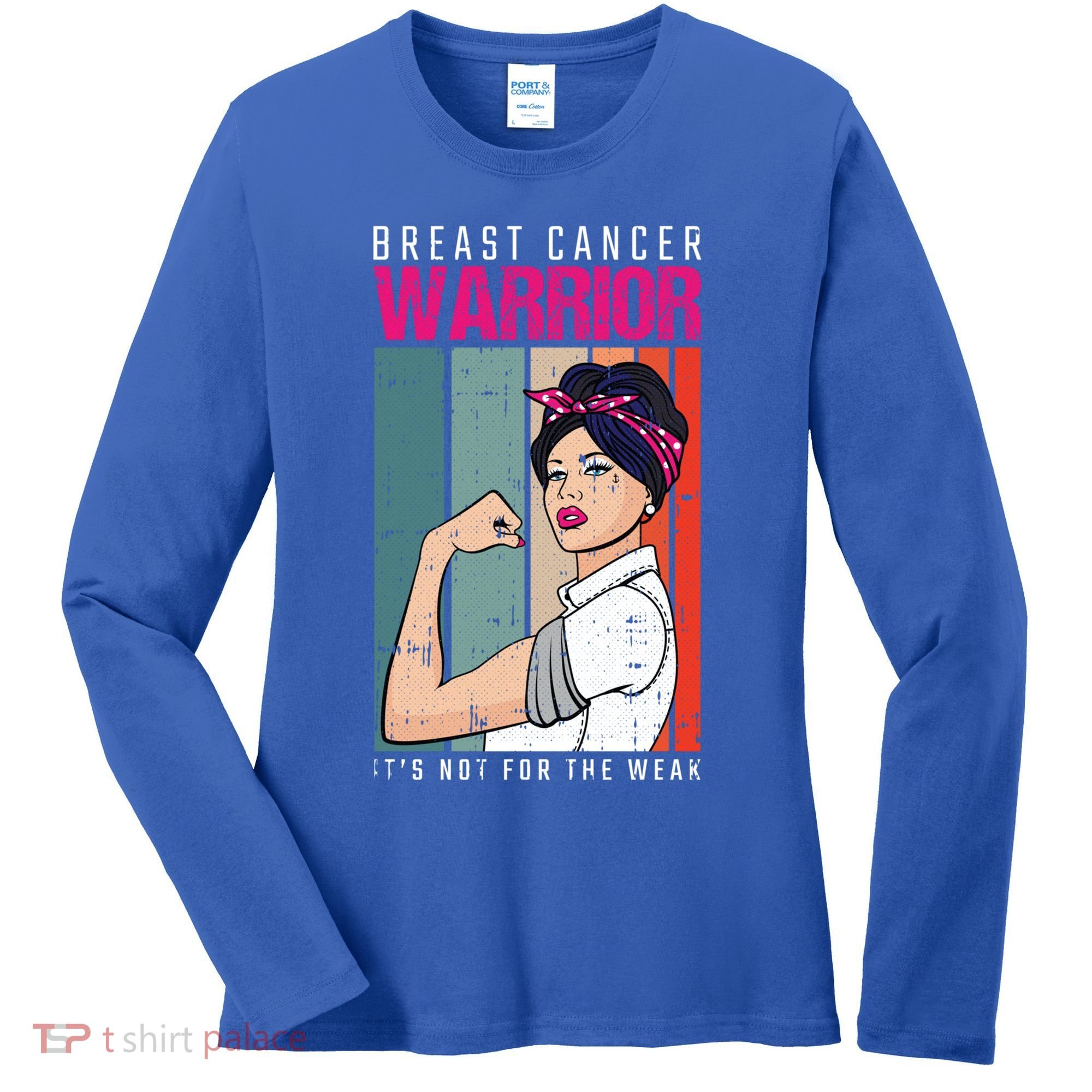 Breast Cancer Warrior Retro Unbreakable Survivor Fighter Gift Women's Long Sleeve Shirt