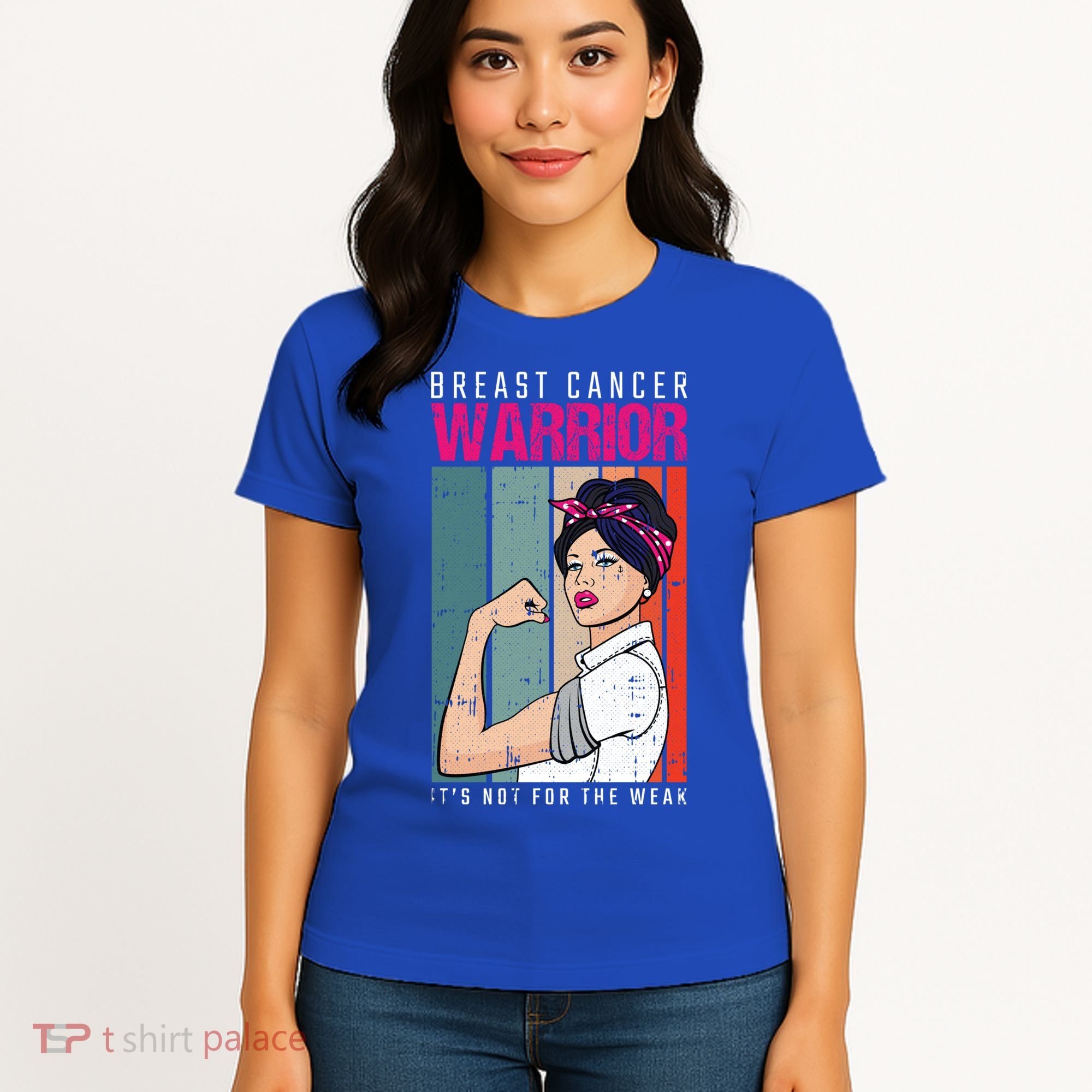 Breast Cancer Warrior Retro Unbreakable Survivor Fighter Gift Women's T-Shirt