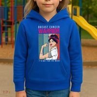 Breast Cancer Warrior Retro Unbreakable Survivor Fighter Gift Kids Hoodie thumb 3