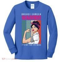 Breast Cancer Warrior Retro Unbreakable Survivor Fighter Gift Kids Long Sleeve Shirt thumb 0