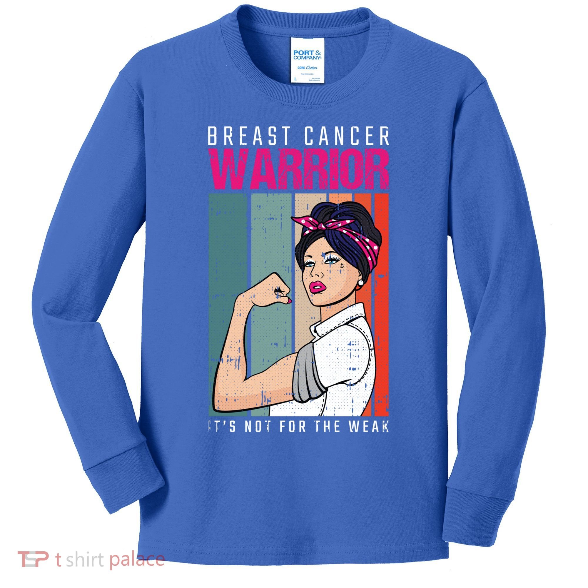 Breast Cancer Warrior Retro Unbreakable Survivor Fighter Gift Kids Long Sleeve Shirt