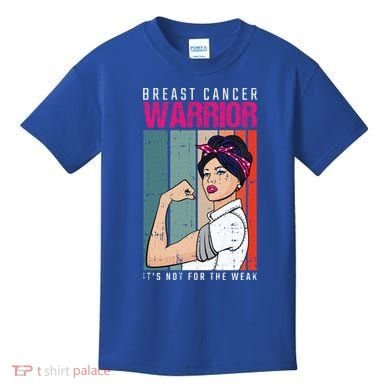 Breast Cancer Warrior Retro Unbreakable Survivor Fighter Gift Kids T-Shirt