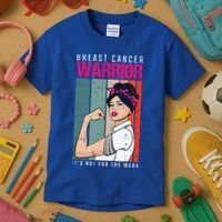 Breast Cancer Warrior Retro Unbreakable Survivor Fighter Gift Kids T-Shirt thumb 3